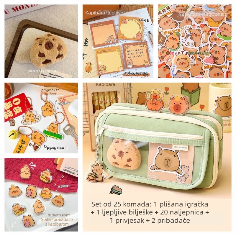 Nova Capibala pernica za djevojčice, osnovnoškolce, visokokvalitetna, preklopna pernica velikog kapaciteta za dječake