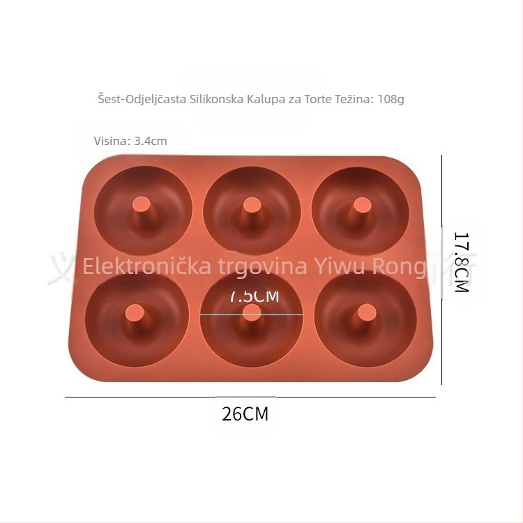 Silikonski kalup za krafne, čokoladne kolačiće, puding, mousse, alati za pečenje, kalup za torte veličine 6, 8, 18 i više.
