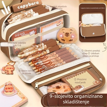 Capi Bar pernica za žene, visoka vrijednost Yan, veliki kapacitet, torba za pisanje za osnovnu školu, djevojčice, srednju školu, dječake, pernica