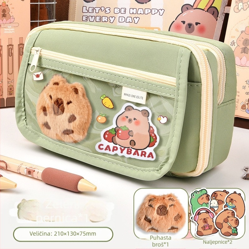 Capi Bar pernica za žene, visoka vrijednost Yan, veliki kapacitet, torba za pisanje za osnovnu školu, djevojčice, srednju školu, dječake, pernica