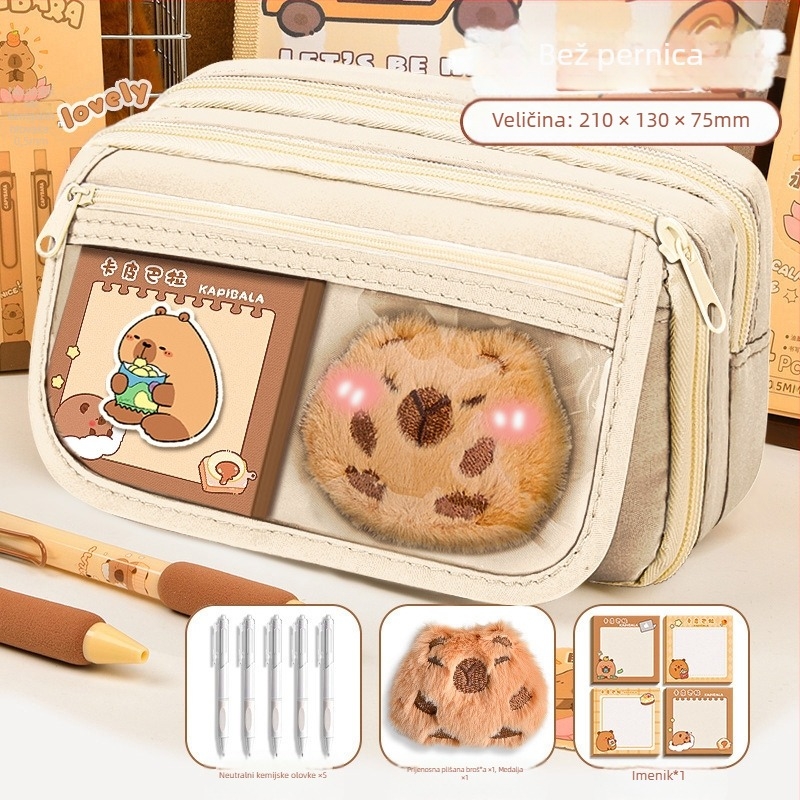 Capi Bar pernica za žene, visoka vrijednost Yan, veliki kapacitet, torba za pisanje za osnovnu školu, djevojčice, srednju školu, dječake, pernica