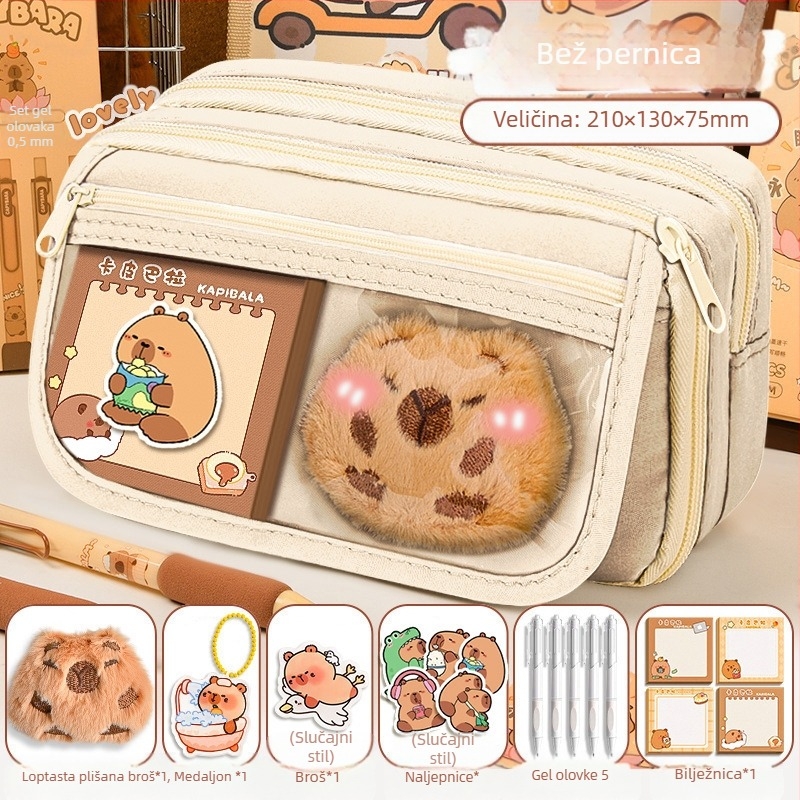 Capi Bar pernica za žene, visoka vrijednost Yan, veliki kapacitet, torba za pisanje za osnovnu školu, djevojčice, srednju školu, dječake, pernica