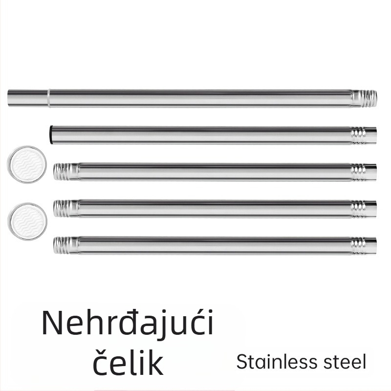 Prekogranično ekskluzivno za spajanje teleskopske šipke, neperforirane šipke za zavjesu za tuš od nehrđajućeg čelika, šipke za zavjese za vrata, šipke za sušilicu odjeće, šipke za zavjese za ormar