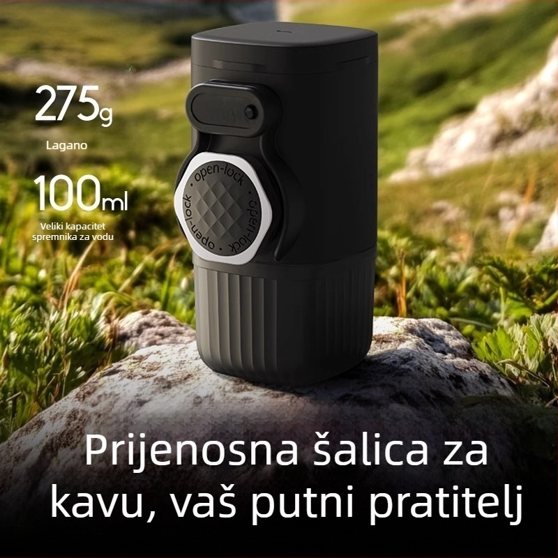 Prekogranični ručno prešani aparat za kavu, poluautomatski pneumatski aparat za espresso u prahu, prijenosni aparat za kavu za vanjska putovanja