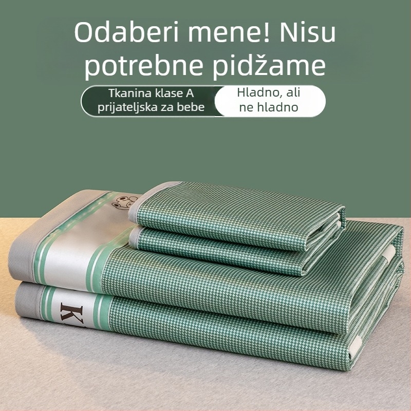 Ljetna ljetna prostirka, prostirka od ledene svile, periva prostirka za klima uređaj, set od tri dijela, studentski dom, sklopiva ljetna prostirka na veliko