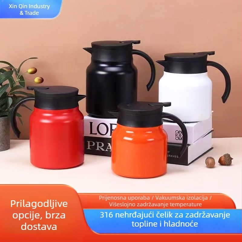 Kuhani čajnik za kućanstvo od nehrđajućeg čelika 316, lonac za očuvanje topline velikog kapaciteta, lonac za kavu, čaj, odvajanje vode, prijenosni čajnik