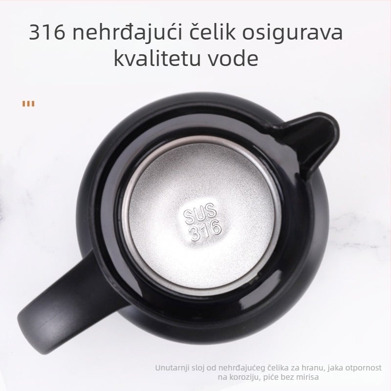 Kuhani čajnik za kućanstvo od nehrđajućeg čelika 316, lonac za očuvanje topline velikog kapaciteta, lonac za kavu, čaj, odvajanje vode, prijenosni čajnik