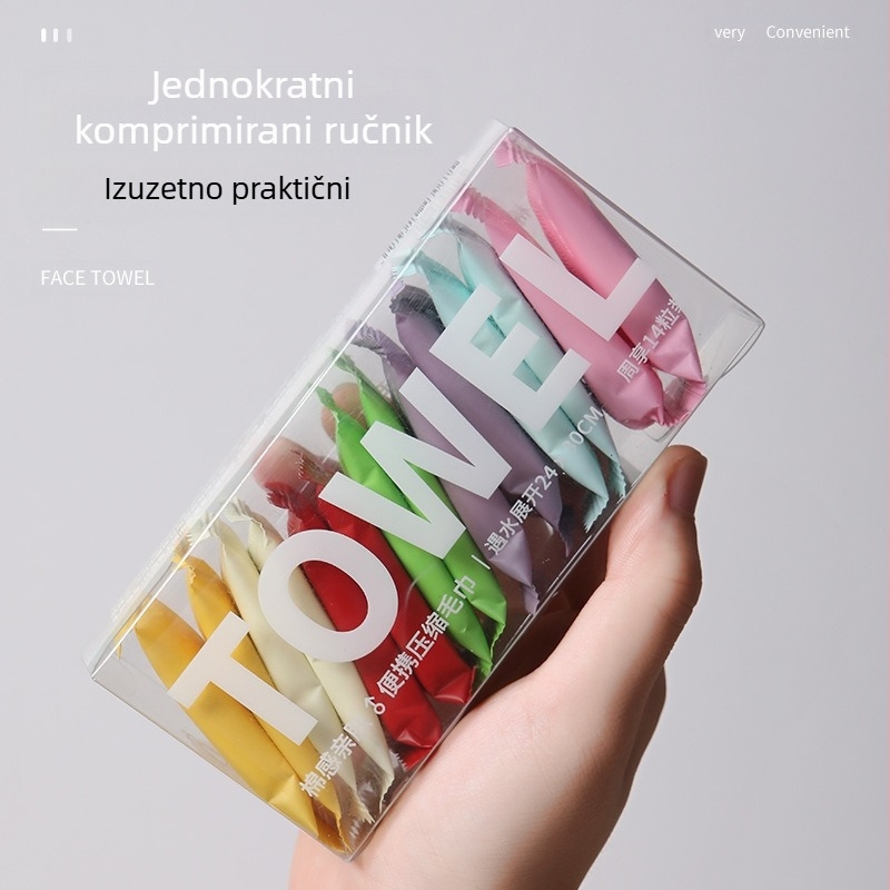 Komprimirani ručnik za lice, ženski pamučni putni ručnik za jednokratnu upotrebu, prijenosni, tvornički izravna prodaja