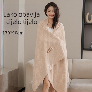 Novi zadebljani ekstra veliki ručnik za kupanje od koraljnog flisa s kukuruznom rešetkom za odrasle, upijajući ručnik za kupanje, brzosušeći, bez dlačica