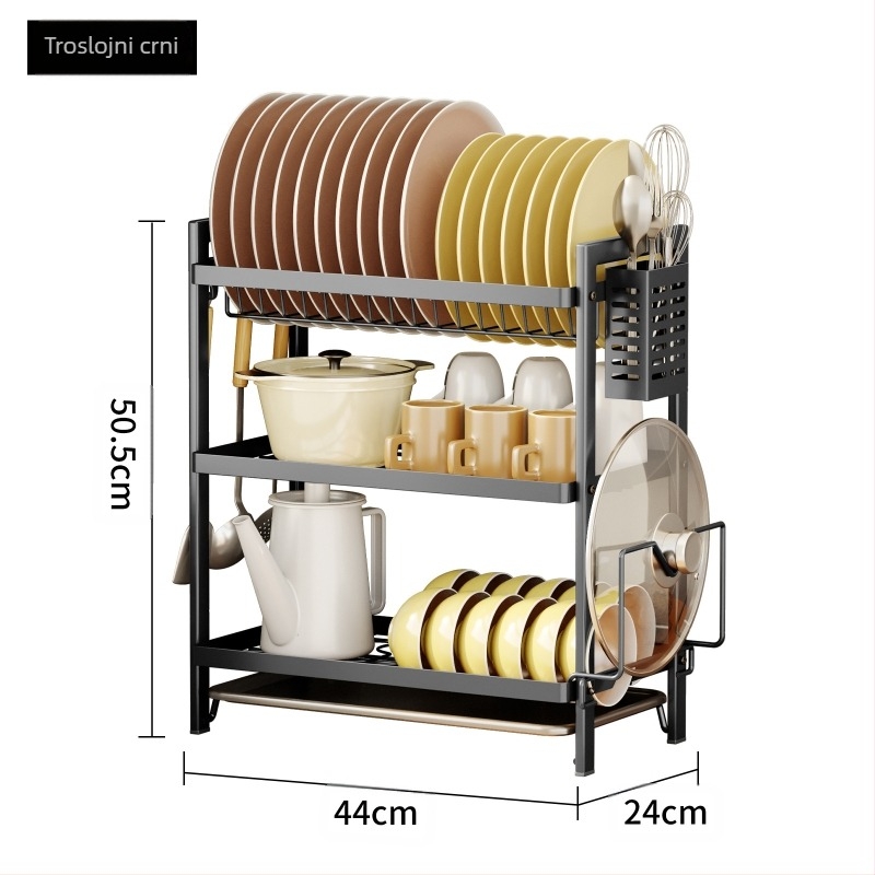 Stalak za odlaganje u kuhinji, stalak za posuđe i posuđe, stalak za odvod, višenamjenski stalak za posuđe u kućanstvu, ormar, kutija za odlaganje štapića za jelo
