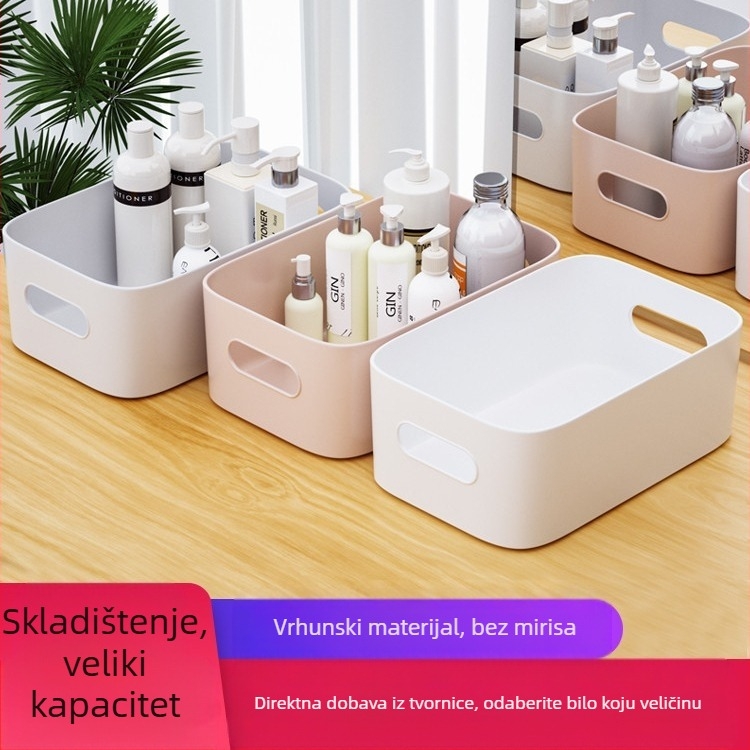 Polipropilenska stolna kutija za skladištenje, organizator za kozmetiku i kuhinjske potrepštine, pravokutnog oblika bez poklopca, 12 L