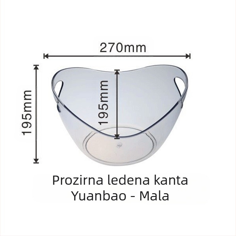Yuanbao kanta za led Komercijalna KTV barska oprema Kanta za šampanjac i vino Kanta za led Kanta za led za pivo Prozirna plastična kanta za led