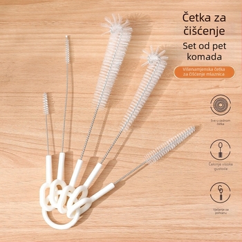 Višenamjenska četka za čišćenje, set od 5 dijelova, četka za izljev, usisnu cijev, čajnik, najlonska četka za čišćenje malih otvora, četka za čišćenje šalica
