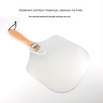Sklopiva aluminijska lopata za pizzu 12 inča, drvena ručka za prijenos pizze, lopata za pizzu s rezačima, kombinirani set alata za pečenje, lopata za pizzu