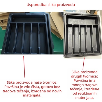 Proširena kutija za pohranu posuđa za kućanstvo, prijenosna teleskopska ladica za pohranu, proširiva ladica za pribor za jelo, preko granice