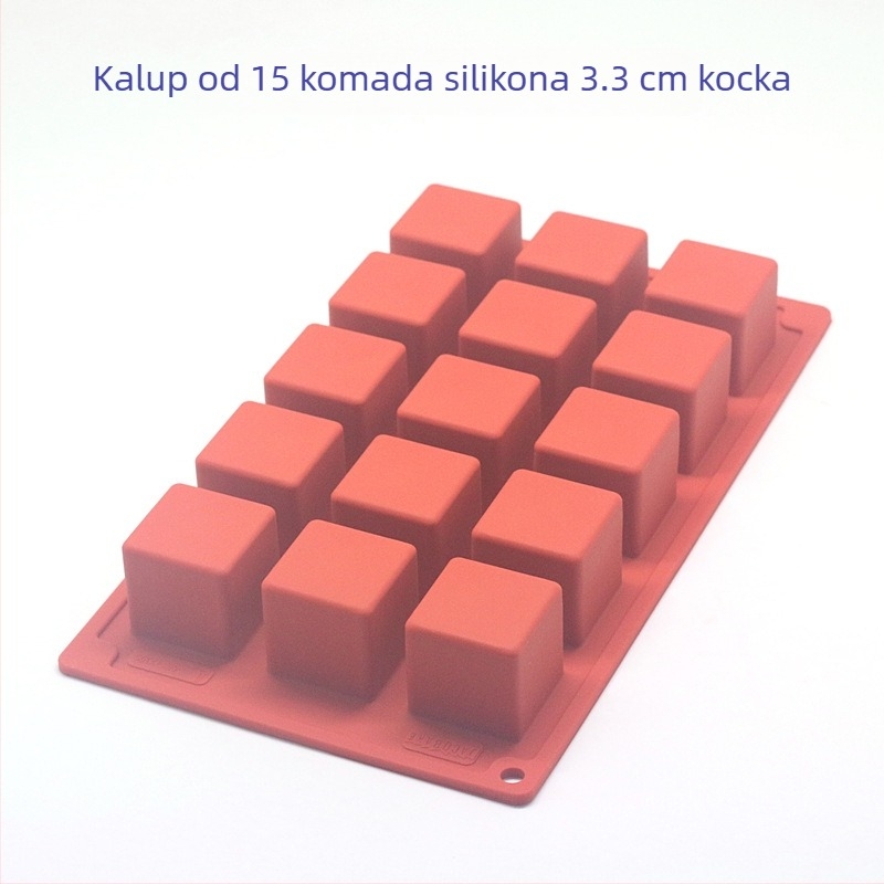 Silikonski kalup za sladoled od marshmallowa, pečen na ravnoj vatri, Rubikova kocka, kalup za mousse od torte, desert, puding u kocki