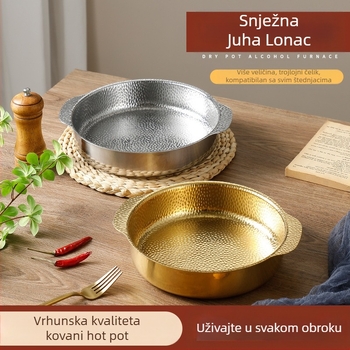 Lonac za juhu od pahuljica, lonac od morskih plodova, lonac od nehrđajućeg čelika, lonac za juhu u korejskom stilu, ekstra debela tava, lonac s uzorkom čekića, lonac s neprianjajućim slojem