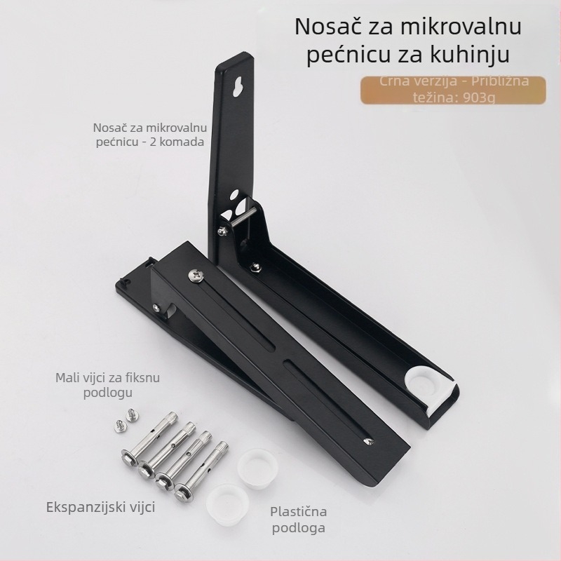 Sklopivi stalak za mikrovalnu pećnicu od nehrđajućeg čelika, kuhinjski zidni stalak za mikrovalnu pećnicu, uvlačivi nosač za mikrovalnu pećnicu