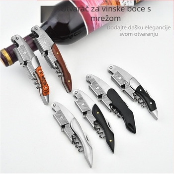 Nož od ružinog drveta Haima, otvarač za boce crnog vina, višenamjenski nož za vino, kućanski odvijač za crno vino, otvarač za boce crnog vina od nehrđajućeg čelika