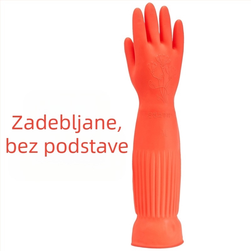 Prave robe, produžene lateks rukavice s povlačenjem unatrag, gumene goveđe tetive, zadebljane, otporne na habanje, kućanstvo, čišćenje kuhinje, pranje posuđa