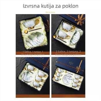 Šalica za kavu od koštanog porculana, lagana luksuzna, izuzetna keramička luksuzna kućanska šalica i tanjurić, dizajn, smislena niša, set za popodnevni čaj