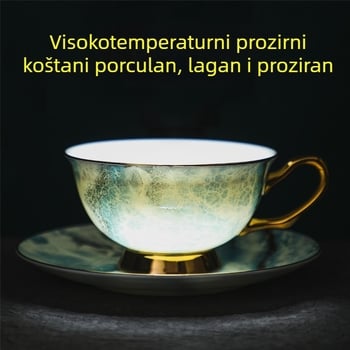 Šalica za kavu od koštanog porculana, lagana luksuzna, izuzetna keramička luksuzna kućanska šalica i tanjurić, dizajn, smislena niša, set za popodnevni čaj