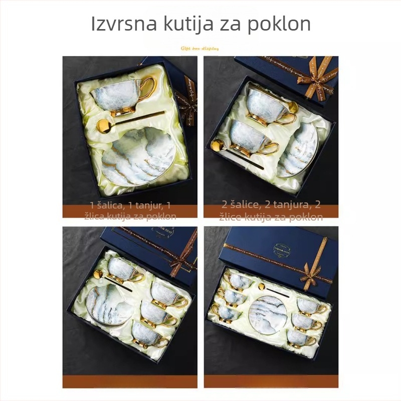 Šalica za kavu od koštanog porculana, lagana luksuzna, izuzetna keramička luksuzna kućanska šalica i tanjurić, dizajn, smislena niša, set za popodnevni čaj