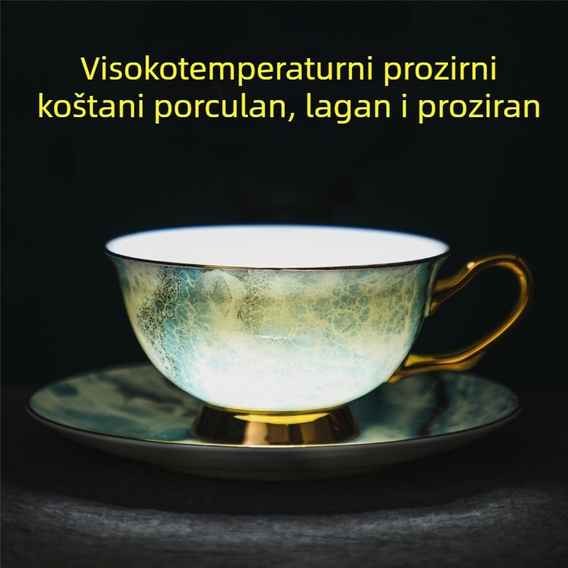 Šalica za kavu od koštanog porculana, lagana luksuzna, izuzetna keramička luksuzna kućanska šalica i tanjurić, dizajn, smislena niša, set za popodnevni čaj