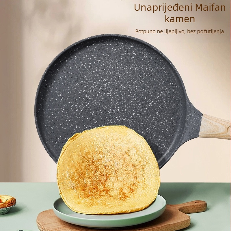 Maifan kamena tava za prženje 24 cm od aluminijske legure, tanjur za pizzu, doručak, knedle s jajima, tava za palačinke, ručna tava za palačinke i pizzu