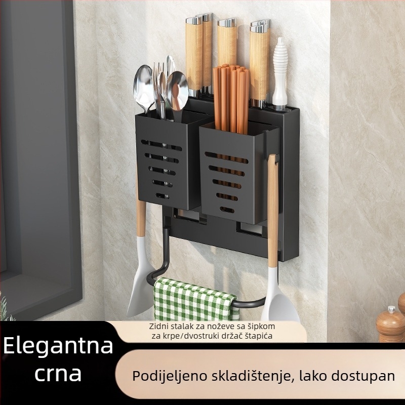 Prekogranični stalak za kuhinjski pribor, stalak za krpe bez čavala, stalak za odvod vode, stalak za kupaonicu, spremište za umivaonik, zidni spremište