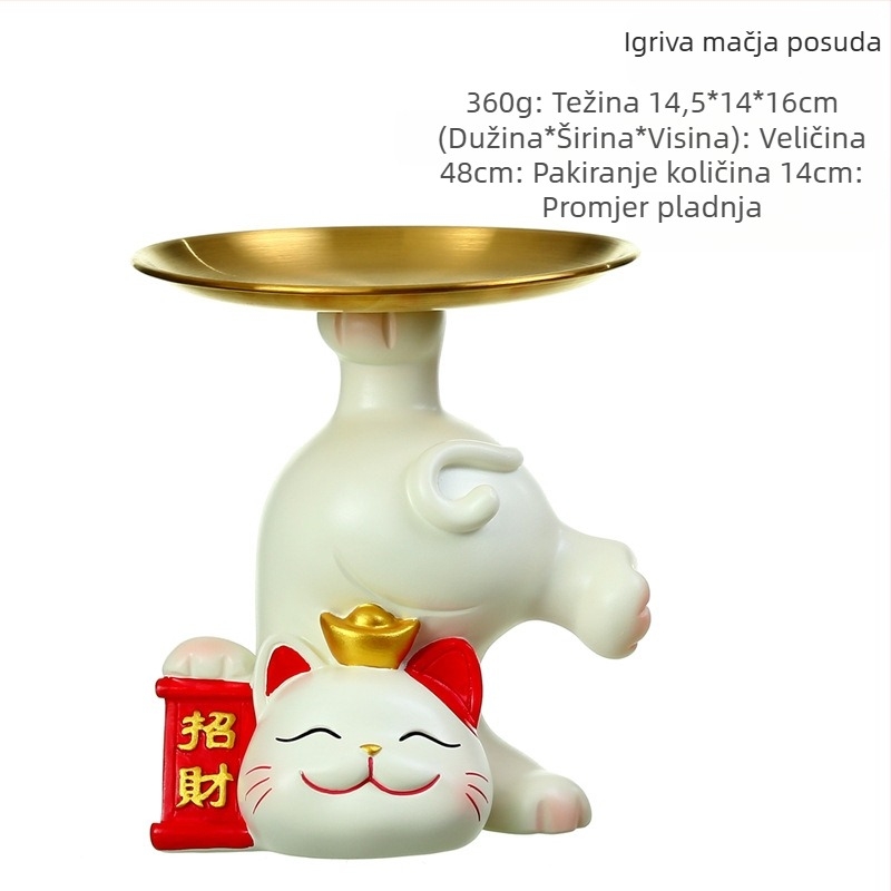 Kreativna kutija za maramice Lucky Cat, višenamjenski ukrasi za ulaz, dnevni boravak, kućni ukrasi, vrhunski poklon