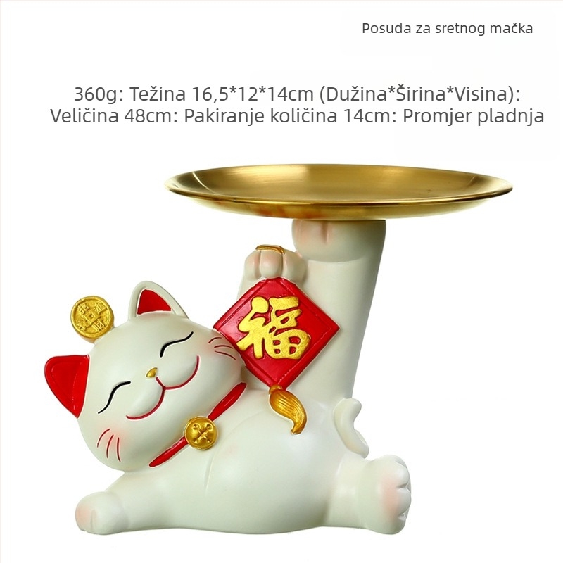 Kreativna kutija za maramice Lucky Cat, višenamjenski ukrasi za ulaz, dnevni boravak, kućni ukrasi, vrhunski poklon