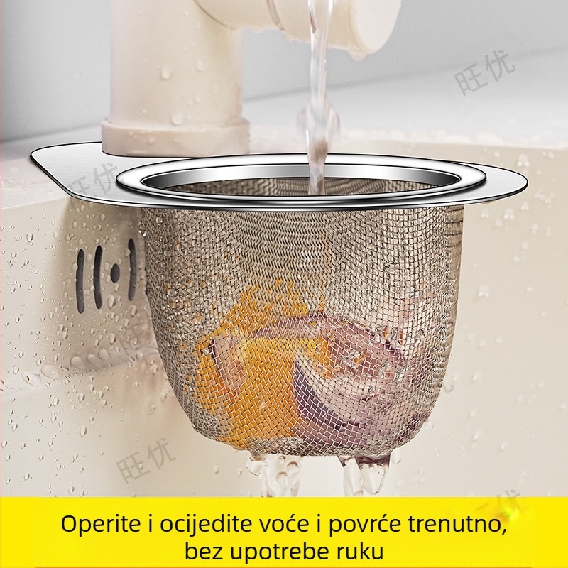 Posebna košara za odvod kuhinjskog sudopera s labudom, stalak za odvod od nehrđajućeg čelika, košara za filtriranje mokrog i suhog odvajanja