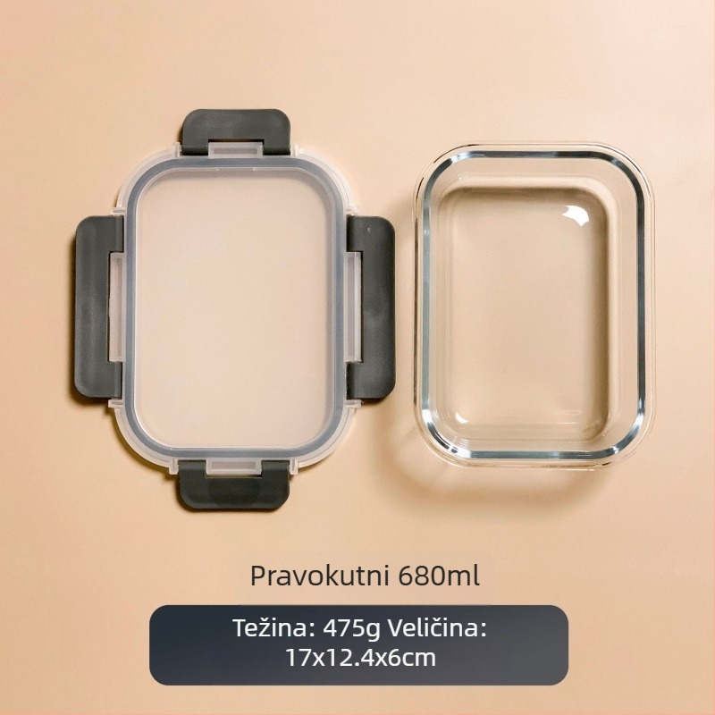 Staklena kutija za ručak preko granice, odijelo za mikrovalnu pećnicu, posuđe, uredske radnike s rižom, zdjelom za svježinu, posebnim hladnjakom