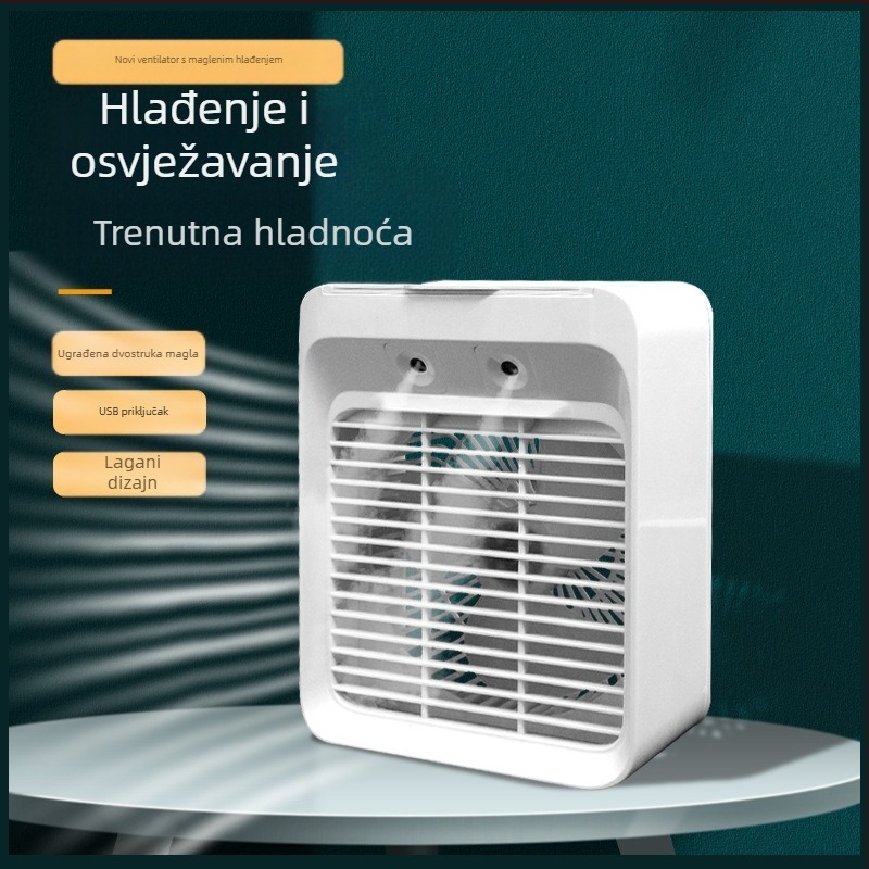 Mini hladnjak zraka, mali električni ventilator, ventilator za klima uređaj, hlađenje, ovlaživanje, studentski dom, ured, USB punjenje, mali ventilator