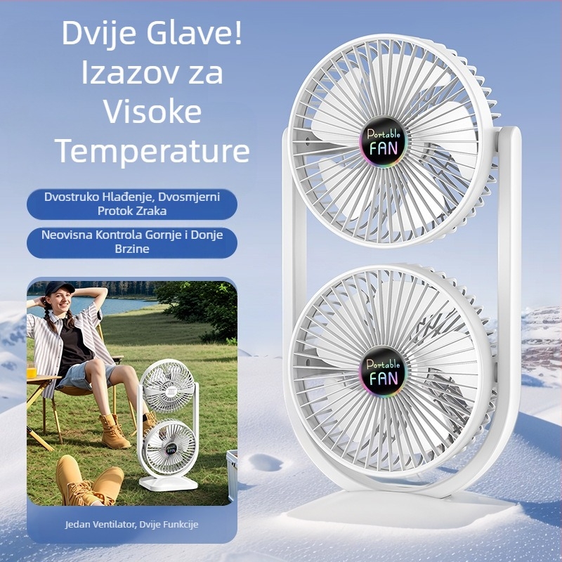 Novi ventilator s USB punjenjem, stolni ventilator, veliki dvosmjerni ventilator, proizvođači vanjskih ventilatora za kampiranje