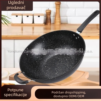 Maifan kamena tava s neprianjajućim slojem, indukcijsko kuhalo, plinski štednjak, univerzalno kuhanje, bez isparenja, ravno dno, kućanska tava s glačalom, veleprodaja