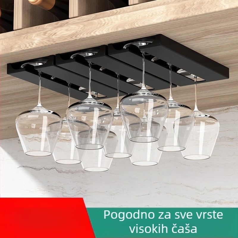Kreativni naopako okrenuti držač za čaše za vino, kuhinjski držač za čaše, naopako okrenuti držač za čaše, kućni vinski ormarić, viseći držač za čaše, bez bušilice