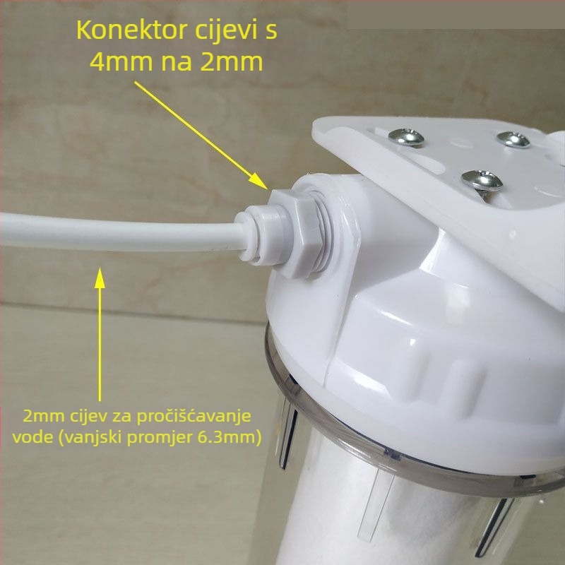 Filter za pročišćavanje vode, voda iz slavine, PP pamučni filterski element, 10-inčni univerzalni prednji 2-točkovni PE cijevni kućanski 4-točkovni filter za vodu