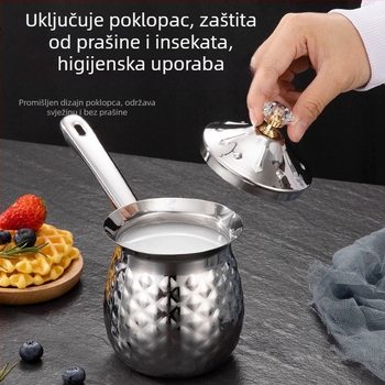 Aparat za kavu od nehrđajućeg čelika sa šiljastim ustima za izvlačenje cvijeta u šalicu za mlijeko u mjehurićima u šalici za mlijeko u šalici za izvlačenje cvijeta u staklenku za vosak u šalici za topljenje voska u šalici