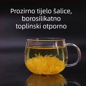Staklena šalica za čaj s poklopcem, otporna na toplinu, odvajanje vode od čaja, kućanska i uredska prozirna šalica za čaj za muškarce i žene