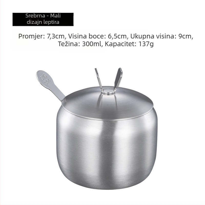 Spremnik za začine Kuhinjski kućanski spremnik za začine od nehrđajućeg čelika 304 Pojedinačni komercijalni restoran Spremnik za čili ulje Spremnik za sol Kutija za začine