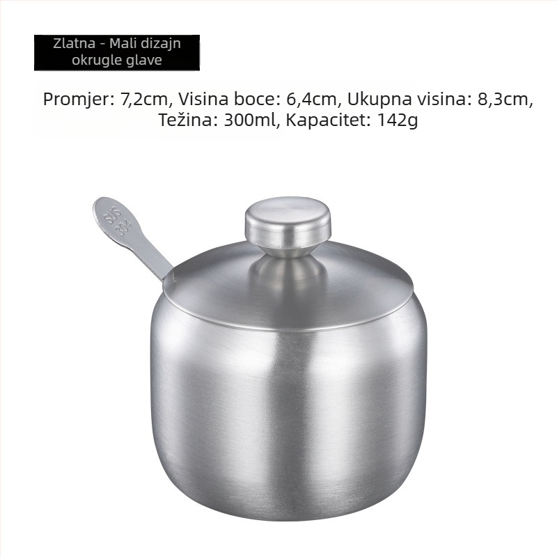 Spremnik za začine Kuhinjski kućanski spremnik za začine od nehrđajućeg čelika 304 Pojedinačni komercijalni restoran Spremnik za čili ulje Spremnik za sol Kutija za začine