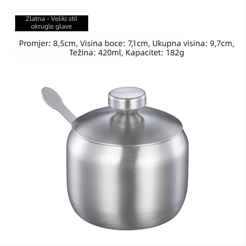 Spremnik za začine Kuhinjski kućanski spremnik za začine od nehrđajućeg čelika 304 Pojedinačni komercijalni restoran Spremnik za čili ulje Spremnik za sol Kutija za začine