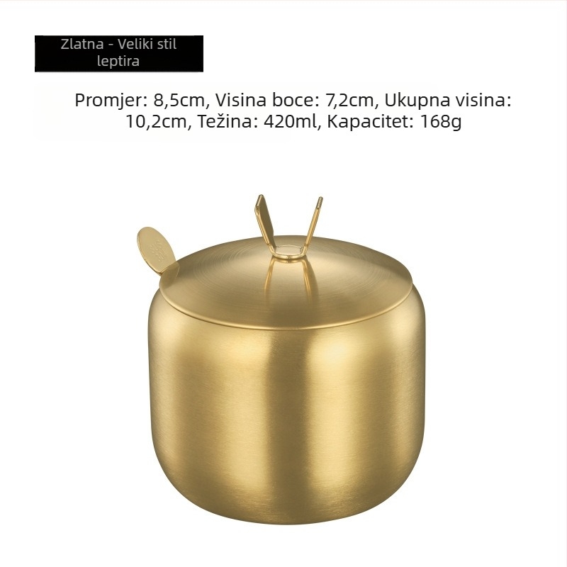 Spremnik za začine Kuhinjski kućanski spremnik za začine od nehrđajućeg čelika 304 Pojedinačni komercijalni restoran Spremnik za čili ulje Spremnik za sol Kutija za začine