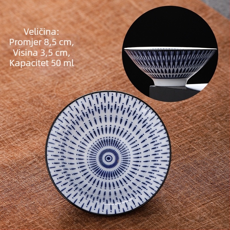 Plavo-bijela porculanska šalica za čaj, keramička kung fu mala šalica za čaj, jedna šalica, glavna šalica, set za čaj, šalica za čaj, odijelo za zdjelu za čaj, šalica za čaj