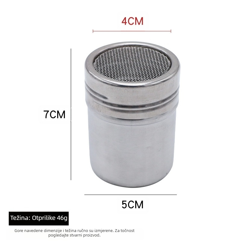 Prekogranična posuda za prah od nehrđajućeg čelika, boca za začin, gusta rupa, sito za rastresiti prah, sito za kavu, bačva za brašno za pečenje, boca za šećer, sito