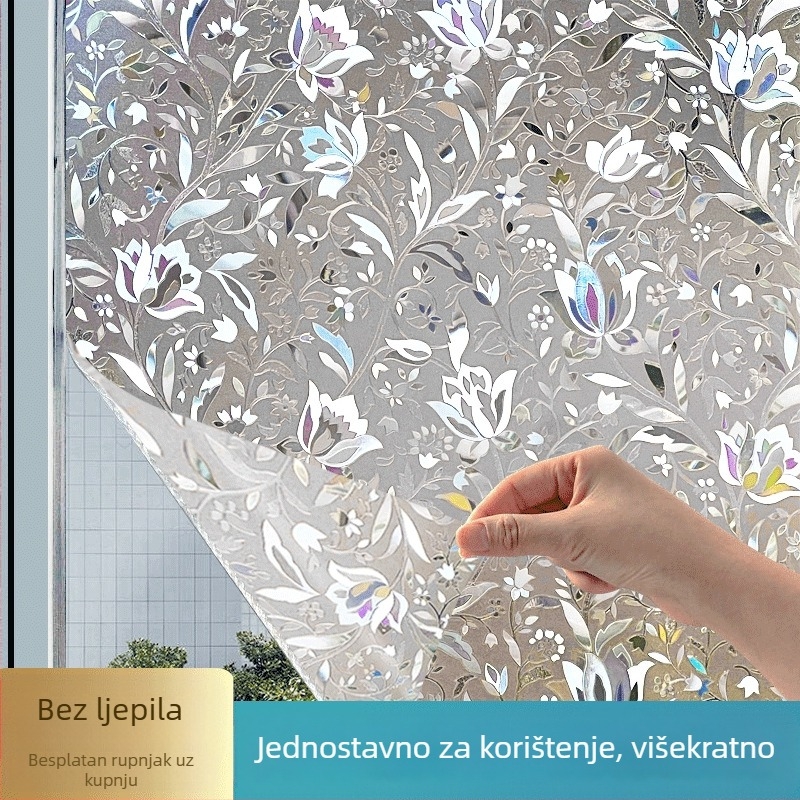 Šarena staklena folija, prozirna, neprozirna naljepnica za prozor, naljepnica protiv trčanja, refrakcijska, šarena prekogranična eksplozija