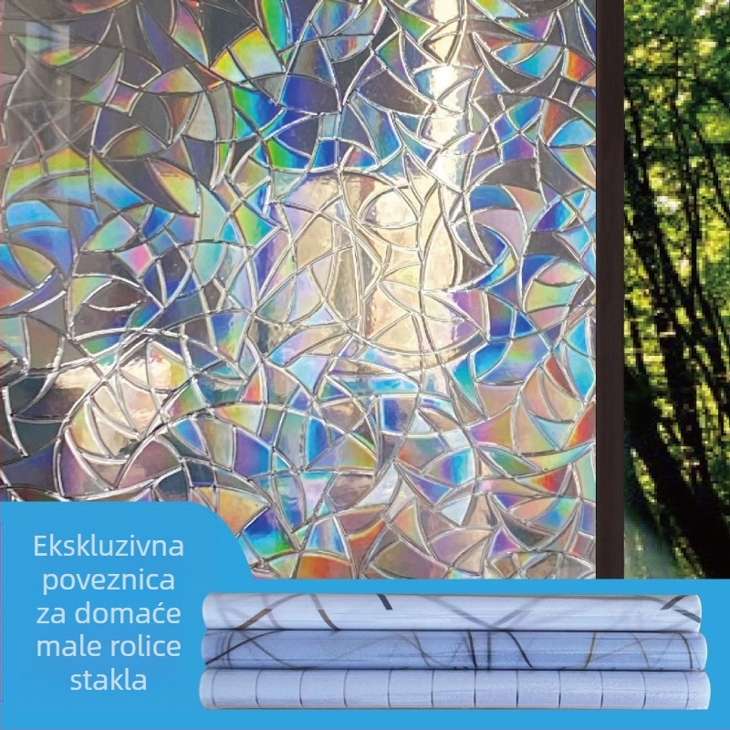 Naljepnica za malo rolo staklo za kućanstvo, naljepnica za zasjenjivanje prozora, staklena folija, zadebljana krema za sunčanje otporna na eksploziju, naljepnica od matiranog stakla, statički elektricitet
