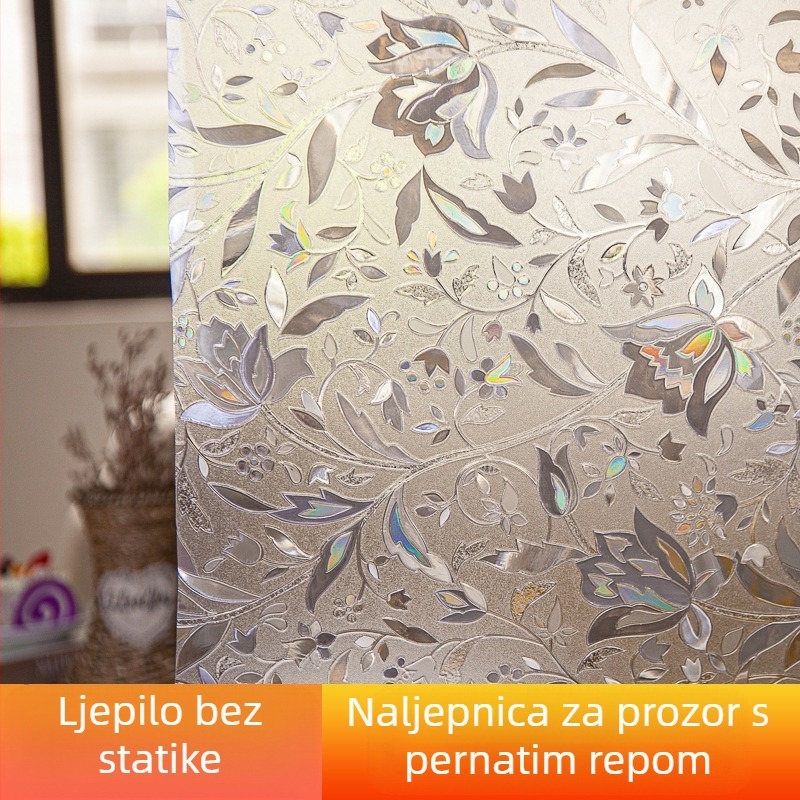 Naljepnica za malo rolo staklo za kućanstvo, naljepnica za zasjenjivanje prozora, staklena folija, zadebljana krema za sunčanje otporna na eksploziju, naljepnica od matiranog stakla, statički elektricitet